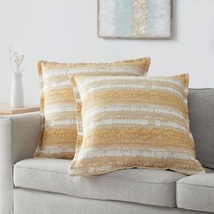 Pair of 24 x 24 pillow cover, yellow